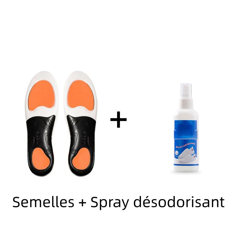 Semelles intérieures absorbant les chocs avec soutien de la voûte plantaire
