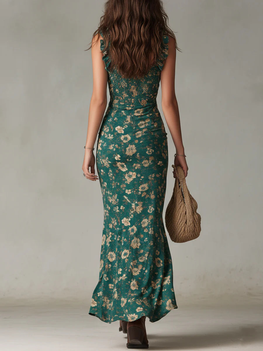 Giulia | Abito Maxi Verde Bohemien