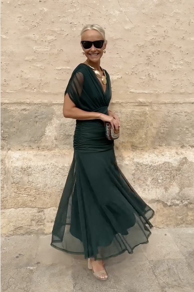 Louisa | Robe Maxi de Fête Élégante à Col V