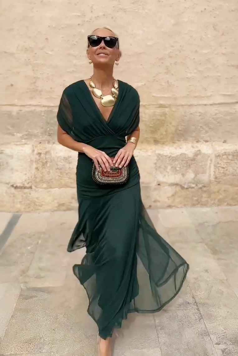 Louisa | Robe Maxi de Fête Élégante à Col V