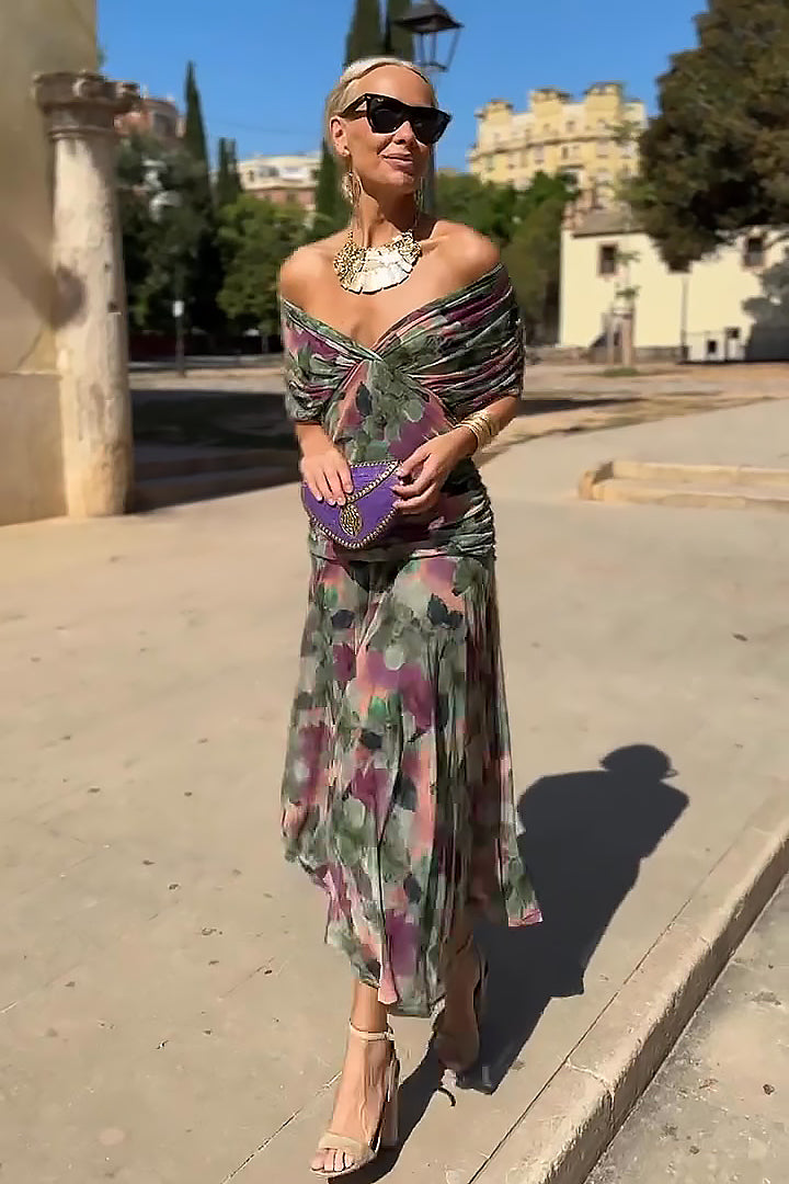 Louisa | Robe Maxi de Fête Élégante à Col V