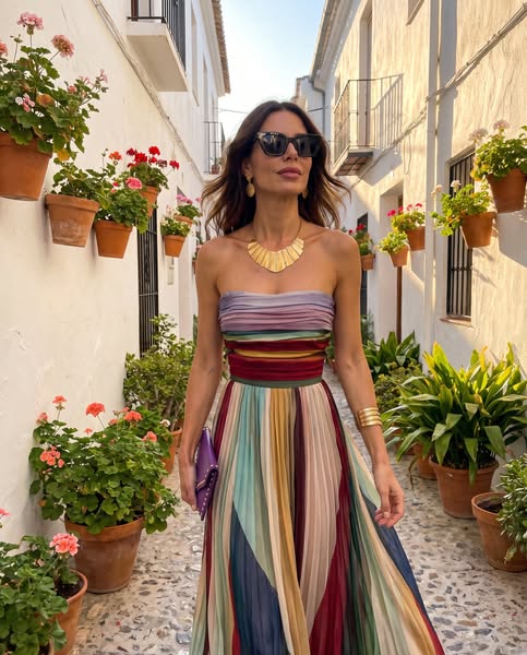 Elena| L'abito maxi plissettato Auréli
