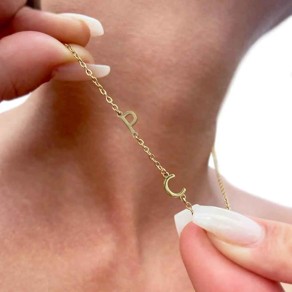 Collana Personalizzata con le Iniziali Laterali