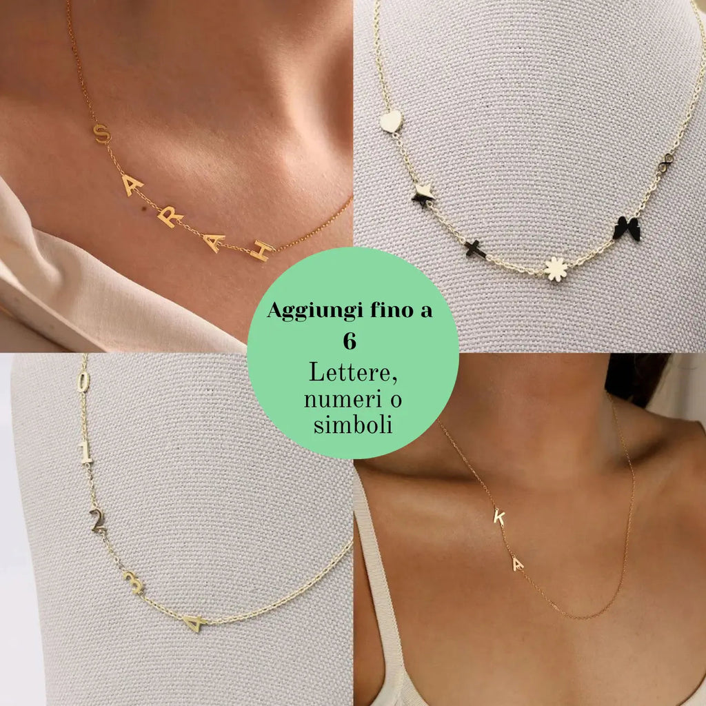 Collana Personalizzata con le Iniziali Laterali