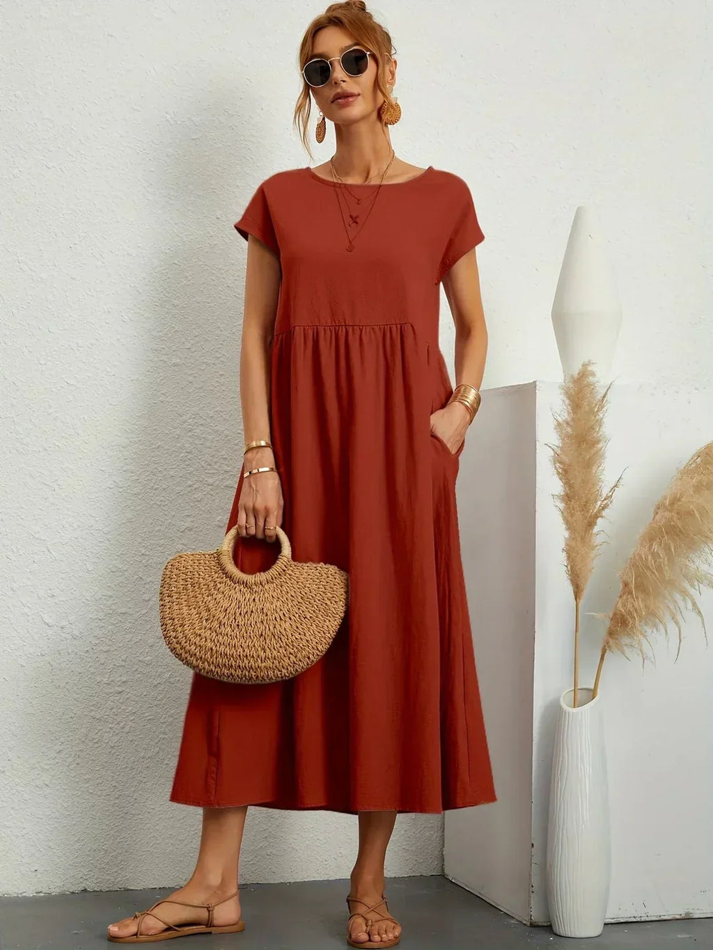 Gabrielle™ — Robe midi fluide élégance intemporelle
