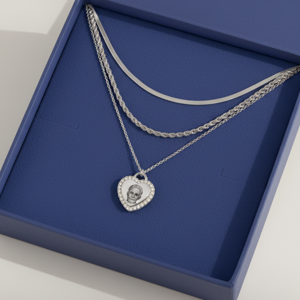 Collana Cuore Foto Incisa Memory