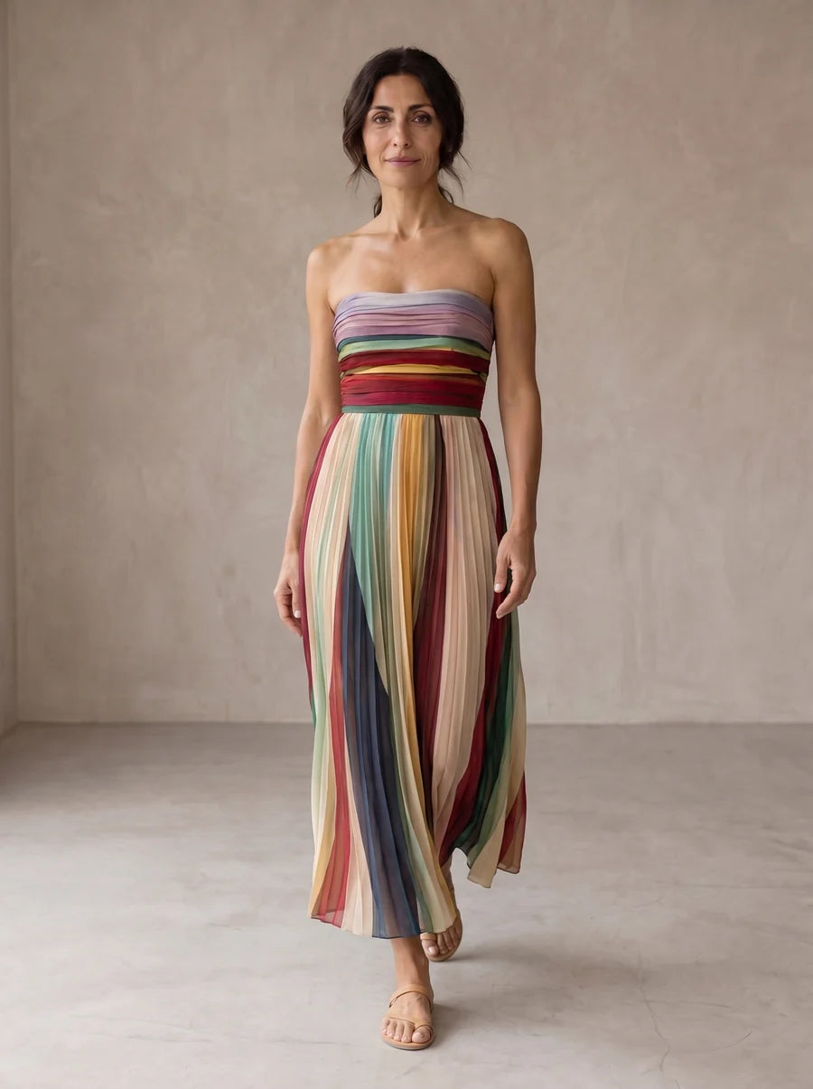 Elena| L'abito maxi plissettato Auréli