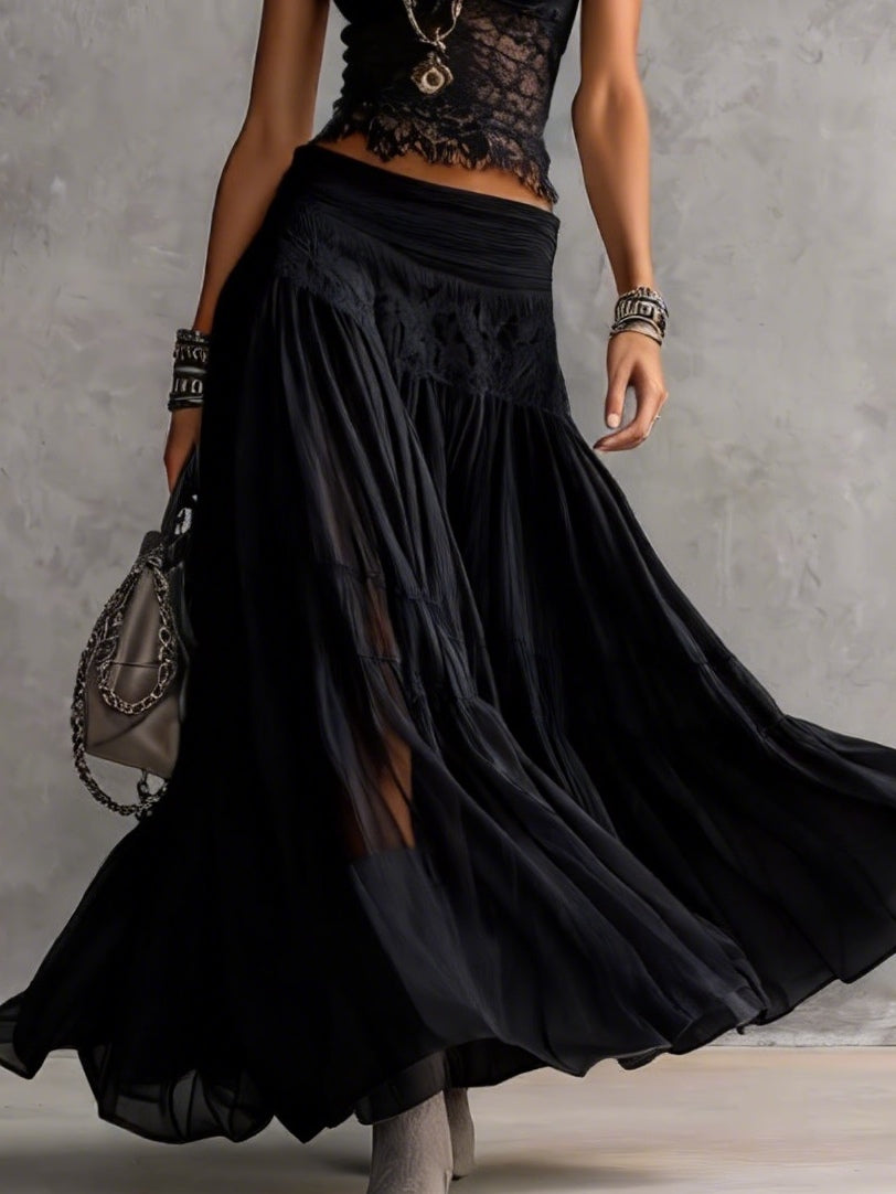 Giulia | Top Pizzo Nero Gonna Maxi