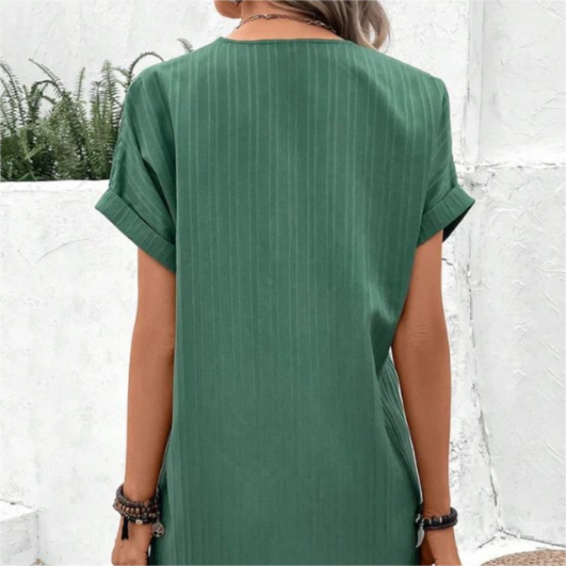 🍃Abito da donna tinta unita con scollo a V🌷